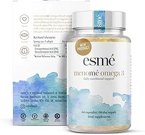esmé menomé Omega 3 每日营养支持 围产期、围产期和围产期后 60 Capsules 30天 供应食品 660mg EPA 和 440mg DHA 每日服务