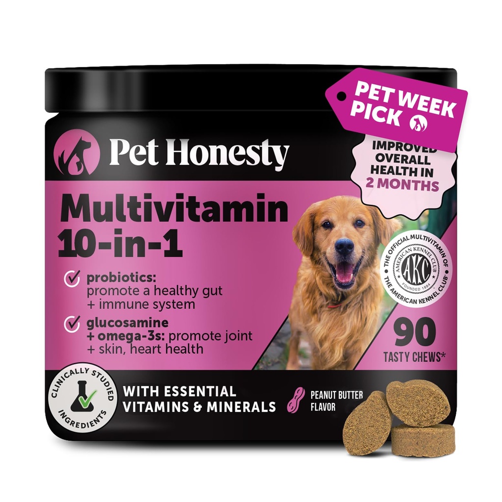 多维他命犬类补充剂,Glucosamine chondroitin for Dogs, Probiotics, Omega Fish Oil, Dog 补充剂和维生素,Vitamins for Skins and Coat Alergies, (Peanut Butter 90 cm)
