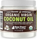 Raw Paws Virgin Coconut Oil for Dogs & Cats, 4-oz - 支持Imune系统,文摘,口腔健康,甲状腺 - 所有天然过敏的Dogs - 毛球救济