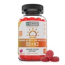 周D3+K2 - 女性和男性维生素D3 K2 补充剂,免疫支持Vit D3和K2 Gummy,Gelatin Free Formula 配有5000 IU的D3和MK-7 - 60 Veggie Gummys (Pack of 1).