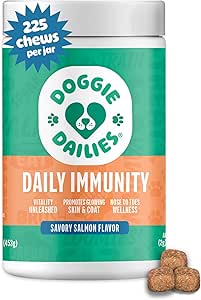 Doggie Dailies Omega 3, 沙门油和营养素用于皮肤, 煤和过敏性支持(沙门, 225软壳)