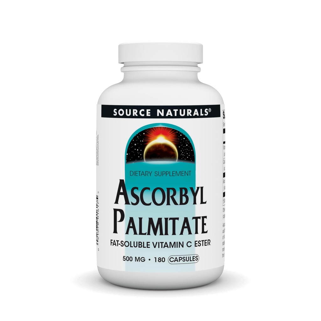 资料来源:Naturals Ascorbyl Palmitate 500mg Fat-Soluble Vitamin C Ester 补充剂 - 180 Capsules