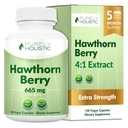 纯全色的霍桑贝里 - 150 Vegan Capsules - 5个月供应 - 高强度 4:1 提取 - 非GMO 霍桑补充 - 支持心血管和消化健康