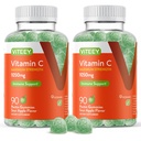 Viteey Chewable Vitamin C Gummys for Adults - 1050mg 最大强度免疫支持补充 - Vegan, Gluten Free - 180 Count