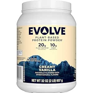 进化植物基蛋白粉 香草豆 20g Vegan蛋白 乳品自由 无人工火药 Non-GMO 10g Fiber 独家 2英镑(包装 May Vary)