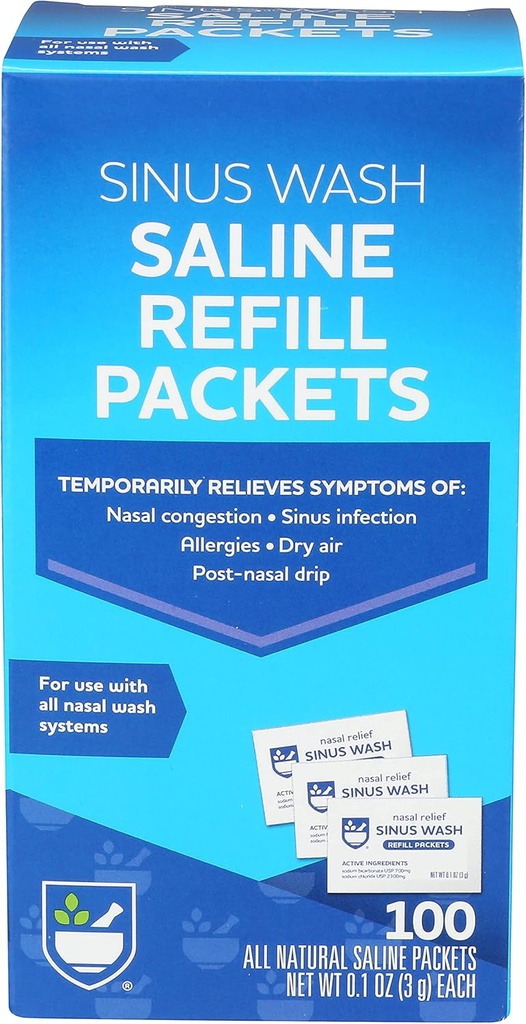 Rite Aid Sinus Wash Refill Kit, 个人包装的 Saline Packets - 100 Counter QQ Nasal/Alergy Relief Saline Solution for Neti Pots QX Nasal Rinse 互联网档案馆的存檔,存档日期2013-12-02.