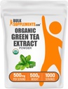 Bulk Assupports.com 有机绿色茶叶提取粉 - 有机绿色茶叶粉,多酚类补充剂 - Vegan & Gluten Free,每服500mg,500g(1.1磅)(包1)