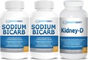 碳酸二钠 650mg Capsules for Acid Relief, Alkalinity 120 Pills 2-Pack + Kidney-D Kidney 补充剂. 维生素D优化支持肾脏.