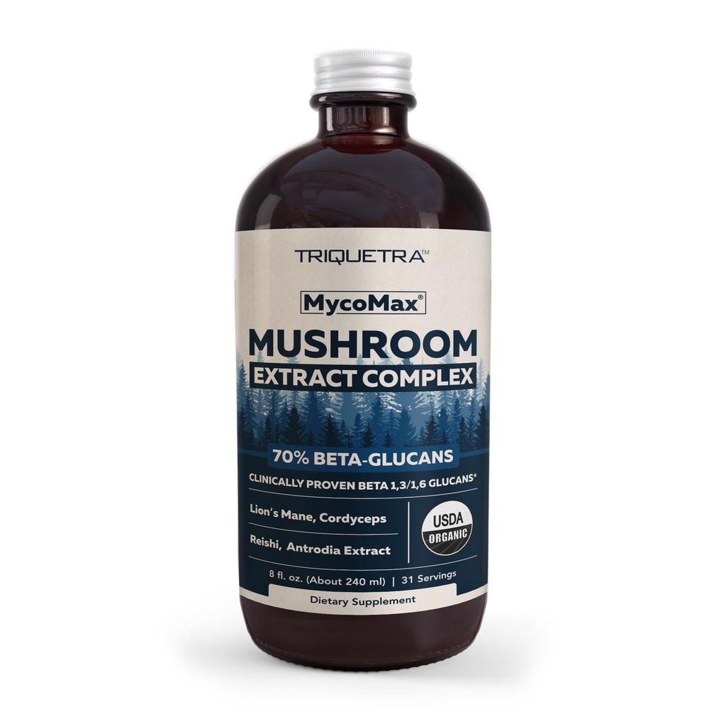 MycoMax蘑菇综合体 - 70% Beta Glucans, Max Potency Mushroom Supplement, US Grown + 超音速采掘 - Lions Mane, Cordyceps, Reishi & More - 促进认知,豁免,能源 - 8 oz.