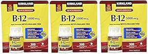 Kirkland Pozpfa 亚语言 B-12 5,000 mcg, 300 平板电脑( 3 Pack)