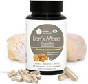 Herbal Treasure Lions Mane Supplement Capsules, Made with Organic Lions Mane Powder for Mental Clarity and Focus Supplements, 800mg Lions Mane Powder Organic Organic Mushroom Supplement 90 Caps