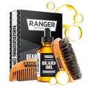 Beard Kit by Ranger Grooming Company by Leven Rose, 100% Organic Natural Fragrance Free Unscented Beard Oil, Boar Bristle Beard Brush, Natural Wood Comb Beard Care Starter Set for Men