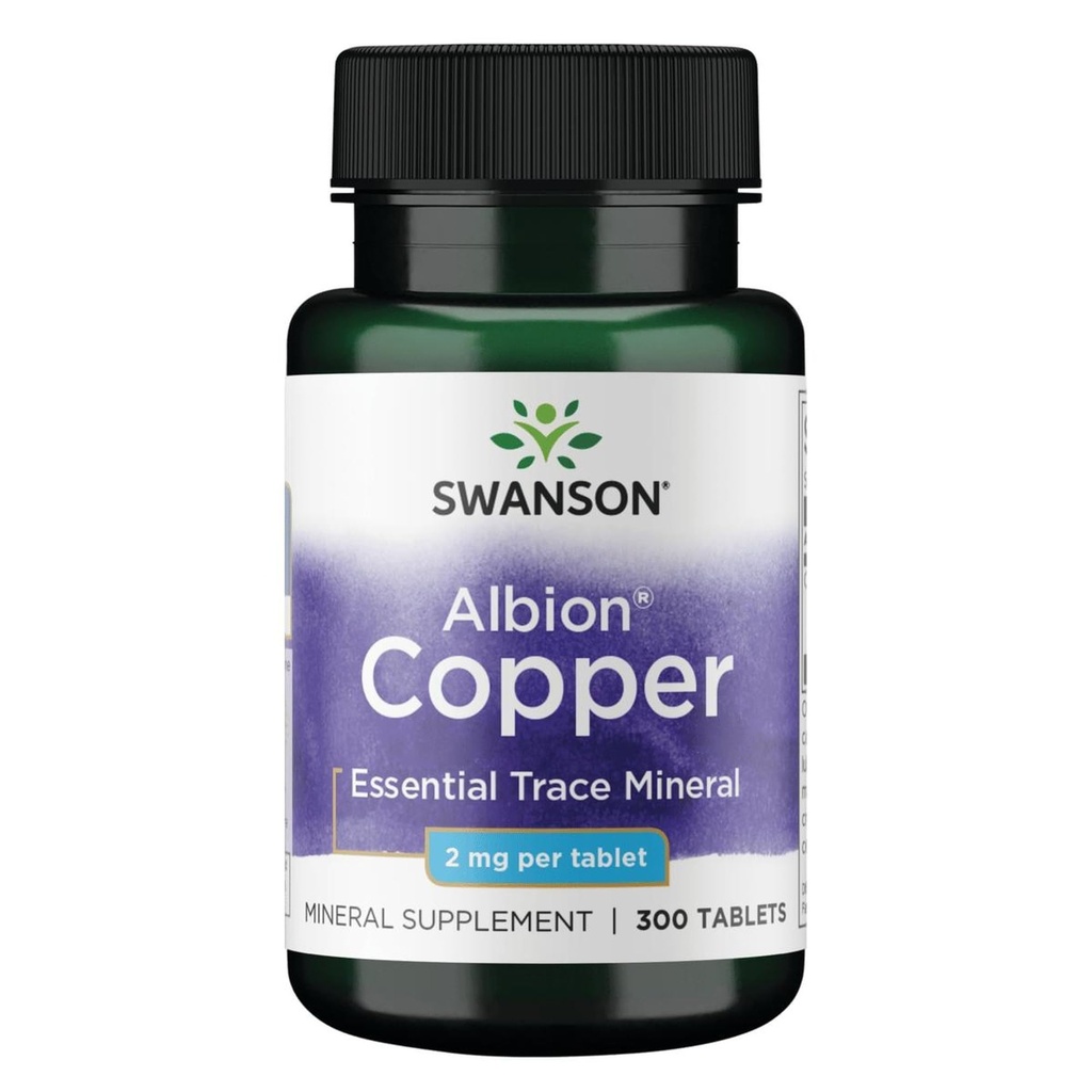 Swanson铜抗氧化剂免疫系统红血细胞支持矿物补充剂(Copper chelate) 2毫克300塔布(2包)
