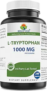 Brieofood L-Tryptophan 每架服务 - 240卡普勒 - 支持Poisitive Mood & Relaxation