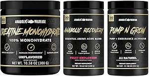 Creatine 单水合物 高级 Creatine 配方器、 Pump N 生长兴奋剂 自由泵和耐力激活器 和 Anabol 恢复 必需氨基酸 混合剂