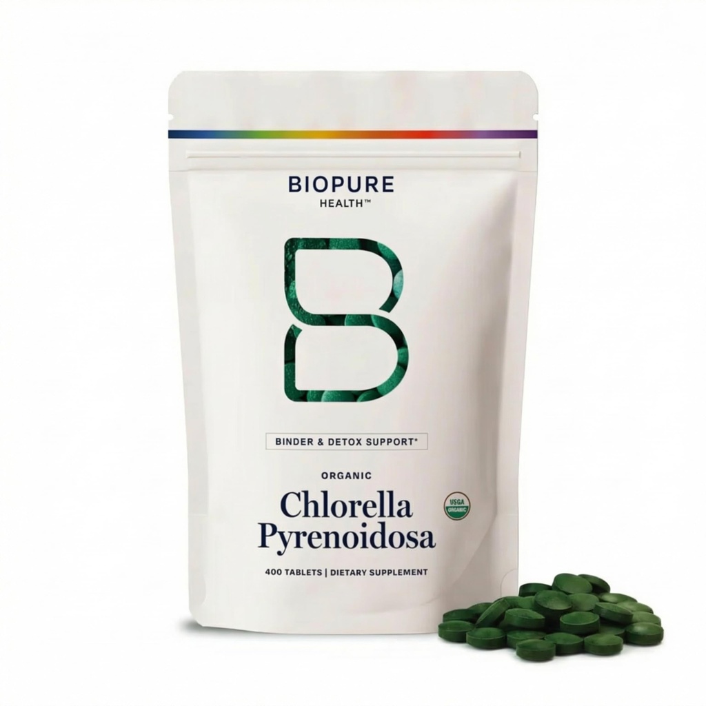 BioPure Chlorella Pyrenoidosa – 100%有机,裂纹-环形墙,营养超食品 以蛋白质,维生素,矿物质和氨基酸为主,支持代谢,解毒和豁免 – 400片