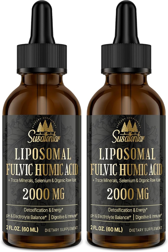 追踪矿物 电子解析物 滴落物 2000 MG 液态利波索马尔·富尔维奇·胡米克酸 补充物 85+ 追踪矿物 水解 氧化 能量 pH平衡 QQ 文摘 4 Oz