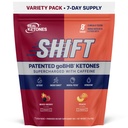 真正的 Ketones BHB 外源 Ketones 饮用 Mix Packets Keto 电解片 Powder Packets 无糖 配有 4 主快快电解片 Plus 水解 专利 Keto BHB - 7 Count Peach, Mix Berry