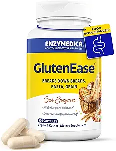 Enzymedica GlutenEase, 高级的男女消化酶, 催化救济和消化健康快动作公式, 帮助破解Gluten & Casein, 120 Capsules