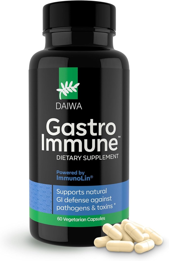 Daiwa GastroImmune - Gut健康和豁免补编 - 非GMO,基于蛋白质的消化健康公式 - 60 Capsules