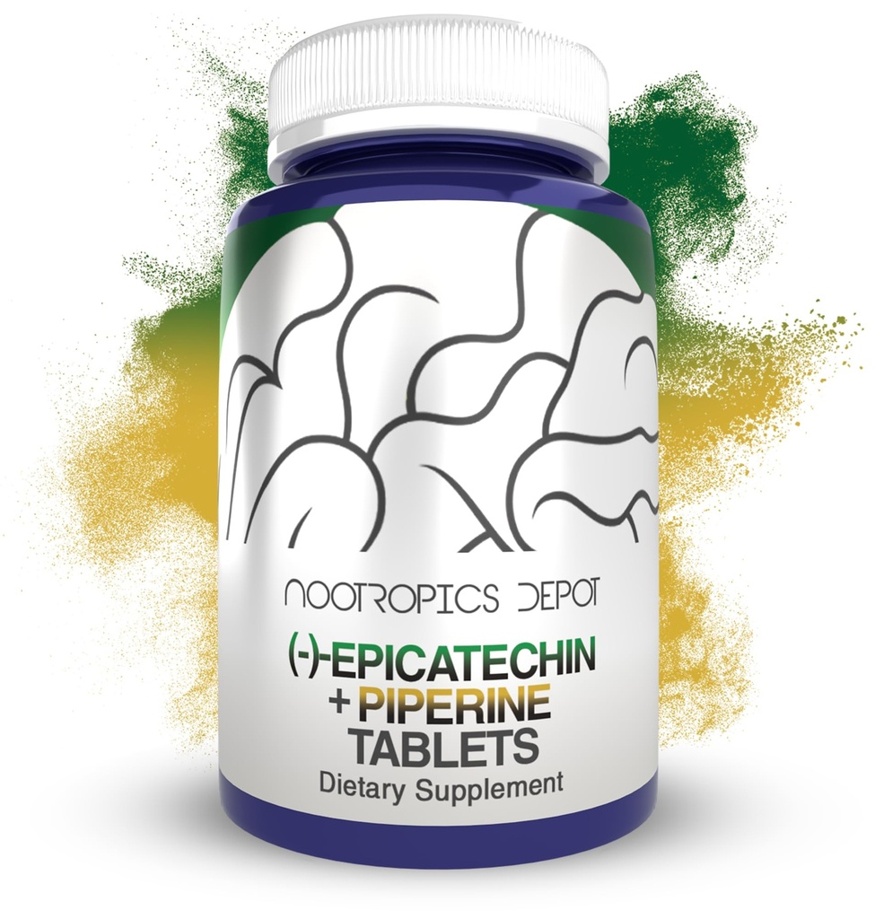 诺特罗匹克(Nootropoctics) Epicatechin 片 | 200mg (−) - Epicatechin + 6mg Piperine for Biocility → Green Tea Excution → 促进肌肉弥撒,心血管健康,以及能源 | 90 Counts