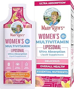 MaryRuth Organics Multivitamin for Women 40 | Womens Multivitamin Liposomal | Immune Support Supplement | Energy Supplements & Sleep Aid | Methylated Multivitamin | Vegan | Sugar Free | 14 Servings