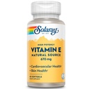 SOLARAY 维生素E 1000 IU 软胶卡普尔,670 mg - d Alpha Tocopherol 维生素E 补充剂 - 皮肤健康,心脏功能和抗氧化剂支持 - 60天保障 - 60 services, 60 Softgels