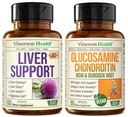 Liver Cleanse Detox & Refering Milk Tedle Supplement & Vegan Glucosamine Chondroitin MSM 联合支助补编