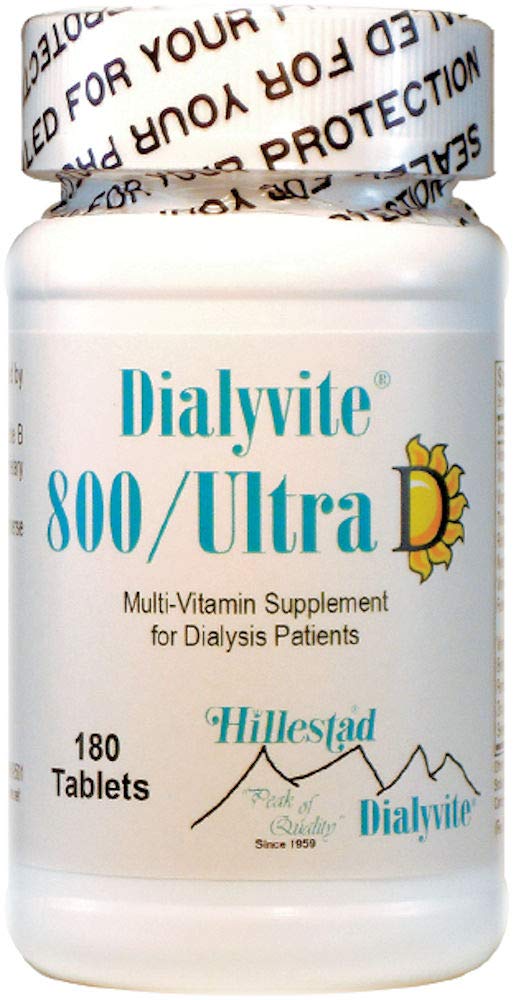Dialyvite 800 Ultra D Multi-Vitamin Supplement for Dialysis Patients - 180 Tablets (6 Month Supply) - Value Bottle
