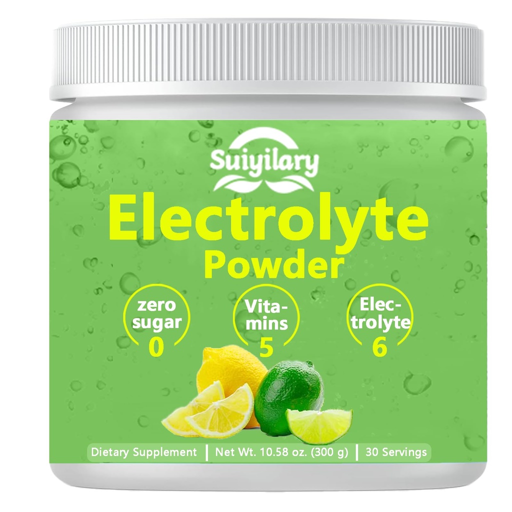 电解质 无糖 电解质 饮用混合剂 5 Vitamins & 6 Electrolytes, Keto Friendlys, Potassium & Salt, 糖无水化粉, 柠檬味300g