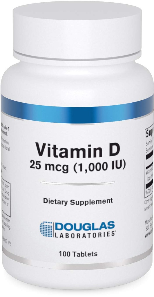 道格拉斯实验室 维生素D 25 mcg (1,000 IU) - D3 维生素 - 用于免疫支持,骨质健康与牙齿健康* - D维生素作为Cholecalciferol - 100片