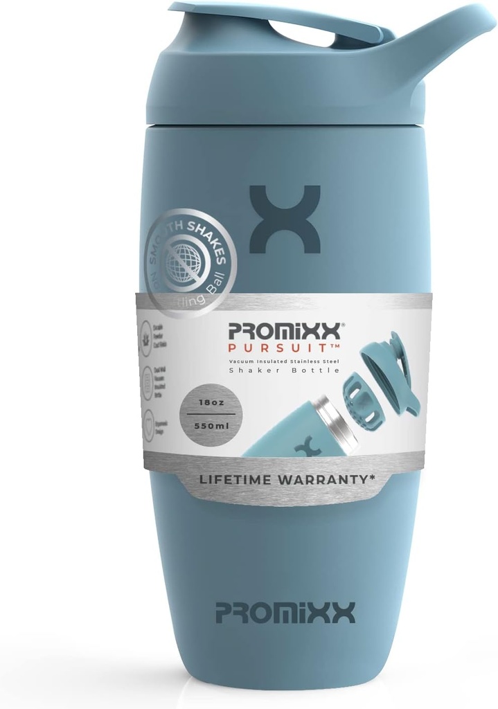 Promix追逐摇摆瓶 绝缘无锡水瓶 摇摆杯,18oz年,海洋平静蓝
