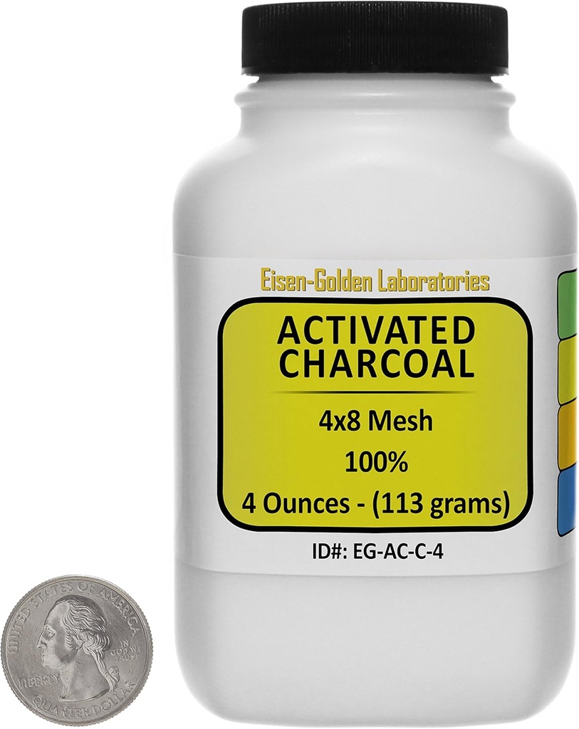 活化炭 [C] ACS Granules 4 Oz在美国航天瓶中100%的分级课程