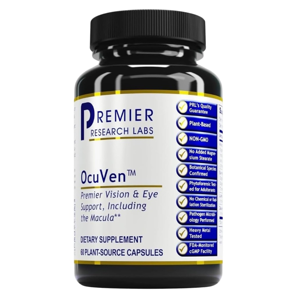 总理研究实验室 OcuVen -- -- Lutein和Zeaxanthin补充品、眼维生素、成人和老年人眼保健补充品、远景补充品、乳腺保健、眼科护理 -- -- 60个植物科植物科