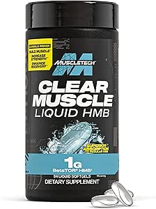 肌肉科技 HMB 补充1000mg, Clear Muscle (84 Liquid Softgels) - Lean Muscle & Recovering的最高等级 HMB, HMB 自由酸性肌肉补充,帮助降低肌肉分解,包装 May Vary