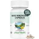Maxi Health Magnesium Capsules - 能源生产 - Muscle & Nerve Health - Bone Support - 来自氧化镁、甘油酸镁和甘油酸镁的镁补充剂 - 90 由Maxi Health公司制作