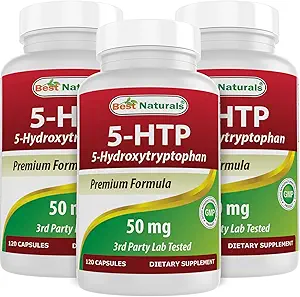 Best Naturals 5-HTP 50 mg 120 Capsules, 5 HTP Capsules 支持放松和休息睡眠(360 counter(pack of 3))