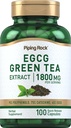 管道岩 EGCG 绿色茶叶提取 1800 mg → 100 Capsules → 标准化补充 → 非 GMO, Gluten Free