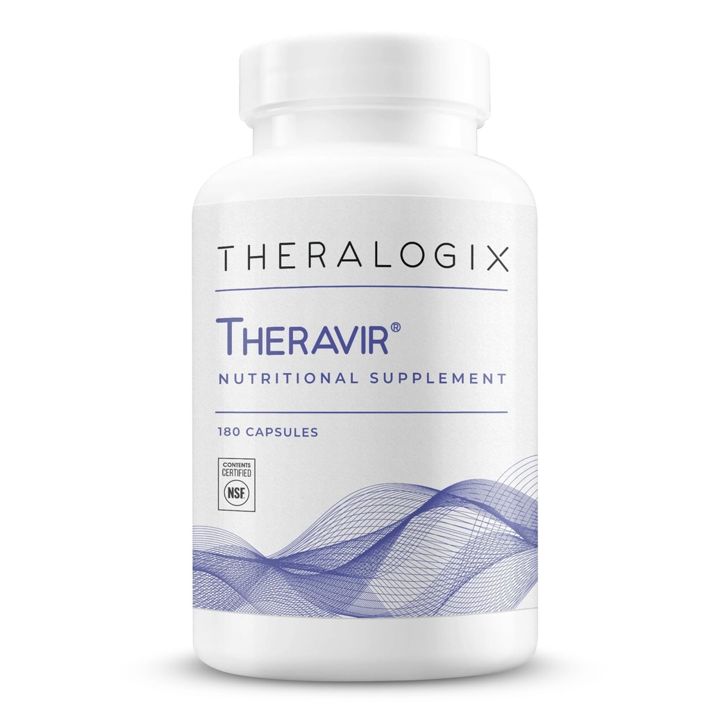 Theralogix Theravir Immune支持补充 - 90天供应 - 男女免疫支持补充 - 包括维生素D3,维生素C,锌,Quercetin & Melatonin - NSF认证 - 180 Capsules