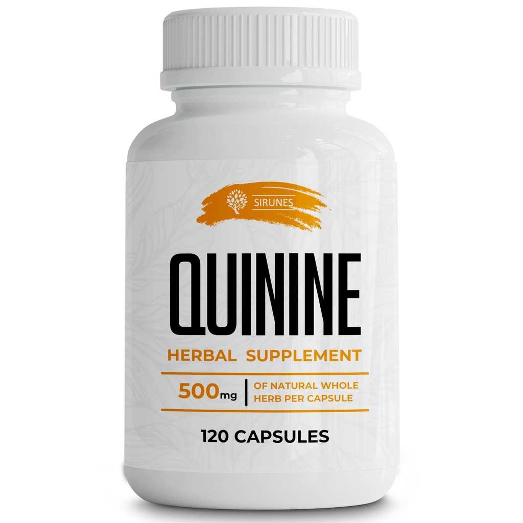 SIRUNES 腿切片救济 Quinine Capsules – Cranp Defense and Digestive Health 天然 Cinchona Bark 补充剂 1000mg 昆宁药丸,120片,非GMO,无胶片