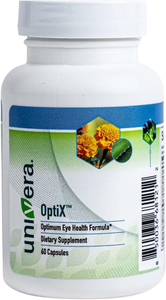 Univera OptiX,眼维生素,Lutein,Zeaxanthin,维生素C,锌,Beta Carotene,Bilberry,Selenium,支持眼片,维护健康眼镜,30天供应