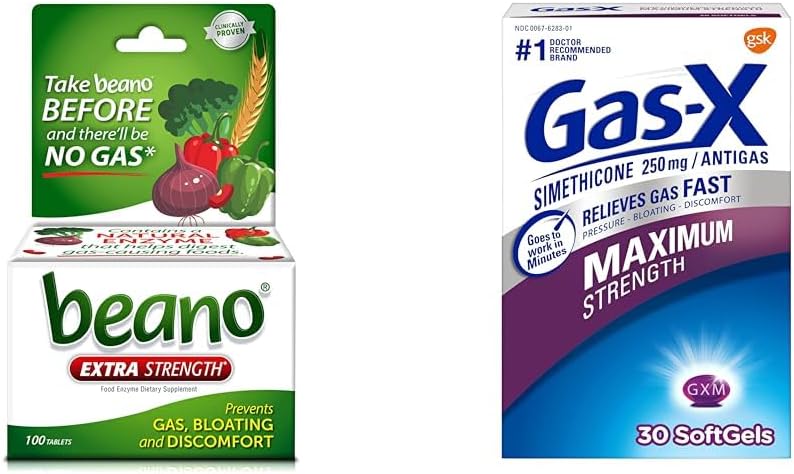 Beano Ultra 800 Counter and Gas-X 最大强度 250 mg Simethicone 30 Counter Gas Relief