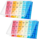 Dandat 2 Pack XL 大周药丸组织者 4 Times a Daily Pill Organizationer 大药丸组织者 28 Daily Pill Box Organization者 7 Daily Pill Dispenser 4 Times aday