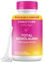 Pink Stork Monolaurin Pellets – Vegan Lauric Acid Immune & Gut Supports for Women – 微品平衡,消化性健康 – 无味,可口的Monolaurin补编 – 226g – 75 services