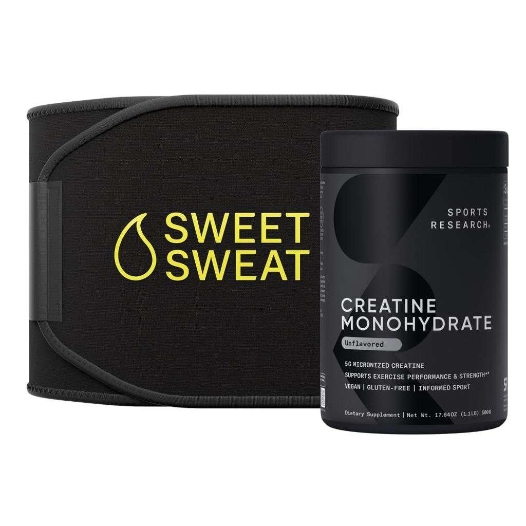 体育研究 Creatine 单水合物和甜甜的汗水Trimmer - 黑黄(小)
