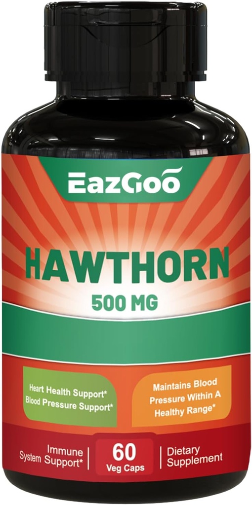 Hawthorn Berry Capsules-抗氧化剂,环流支持-Hawthorne 补编-60 Capsules Vegan,非GMO
