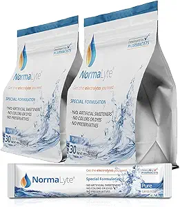 NormaLyte 口服补液盐-2 邮袋 - 60根棒(每包500mL)-Pure|能源补充剂,钾补充剂,脱水回收和快速吸收