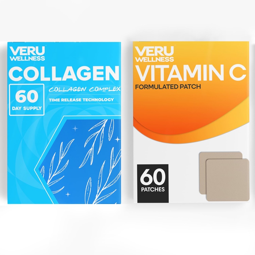 Veru Wellness Anti Golding Duo Life Style Patches Collagen C - 自我粘附时间发布专题补丁,8-10小时(60天供应)
