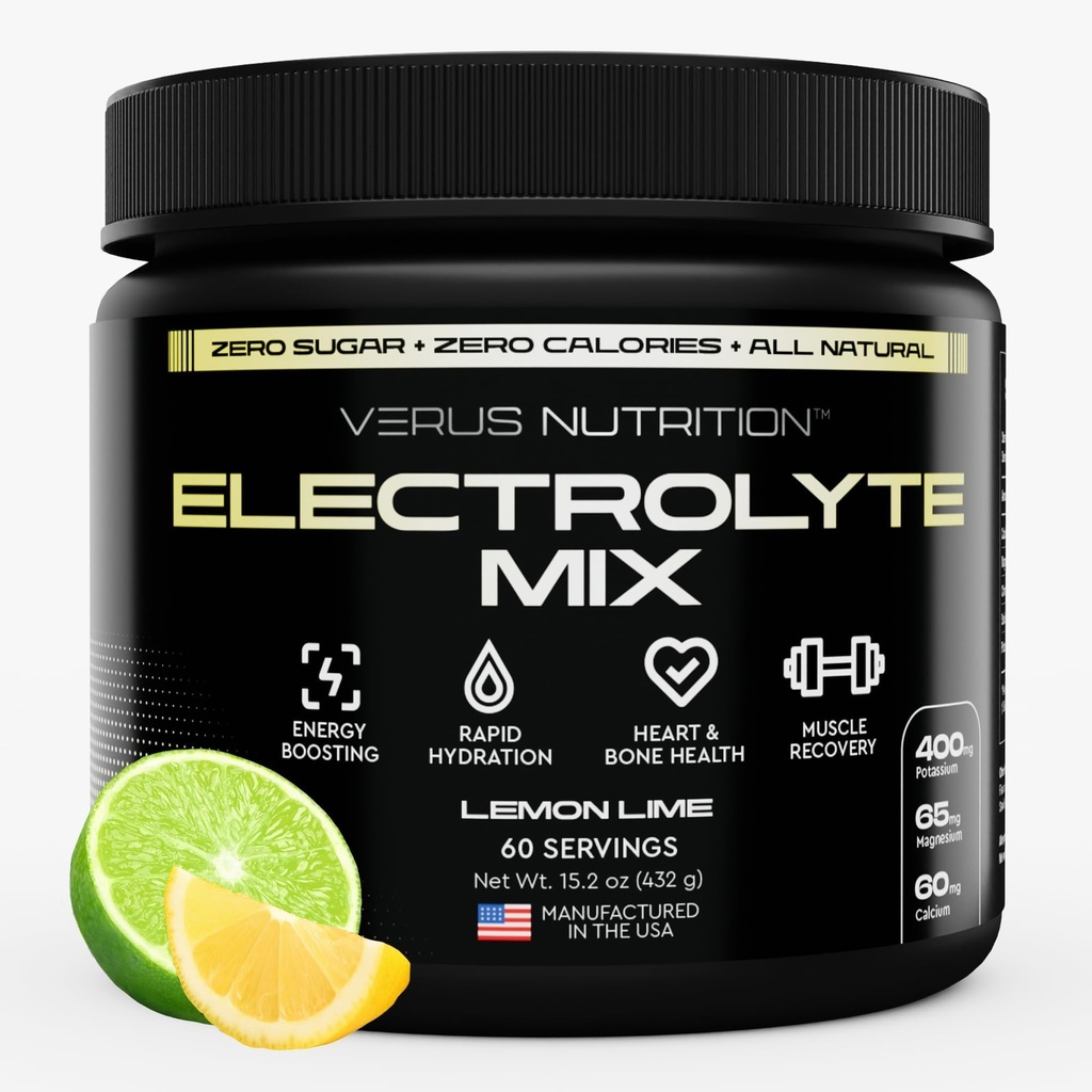 Keto & Vegan 天然成份 电解混合,60种服务(Lemon Lime)