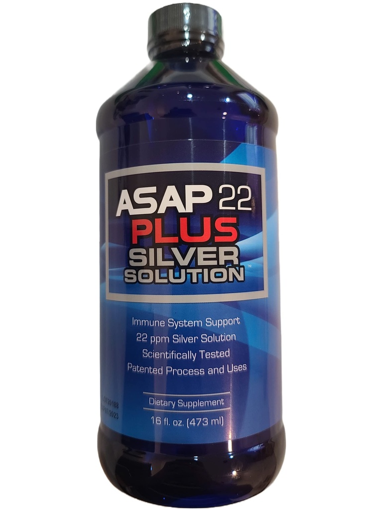 美国生物技术实验室 - ASAP 22 Plus银溶液 - Immune System Support, 22 ppm银溶液饮食补充剂 - (16 oz)